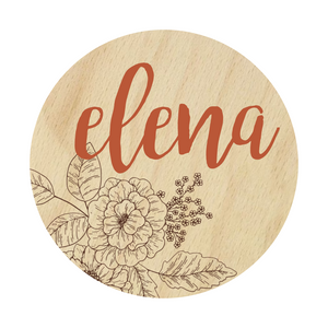 Laser Engraved and 3D Floral Name Sign