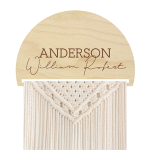 Semi-Circle for Macrame with Custom Name Laser Engraved